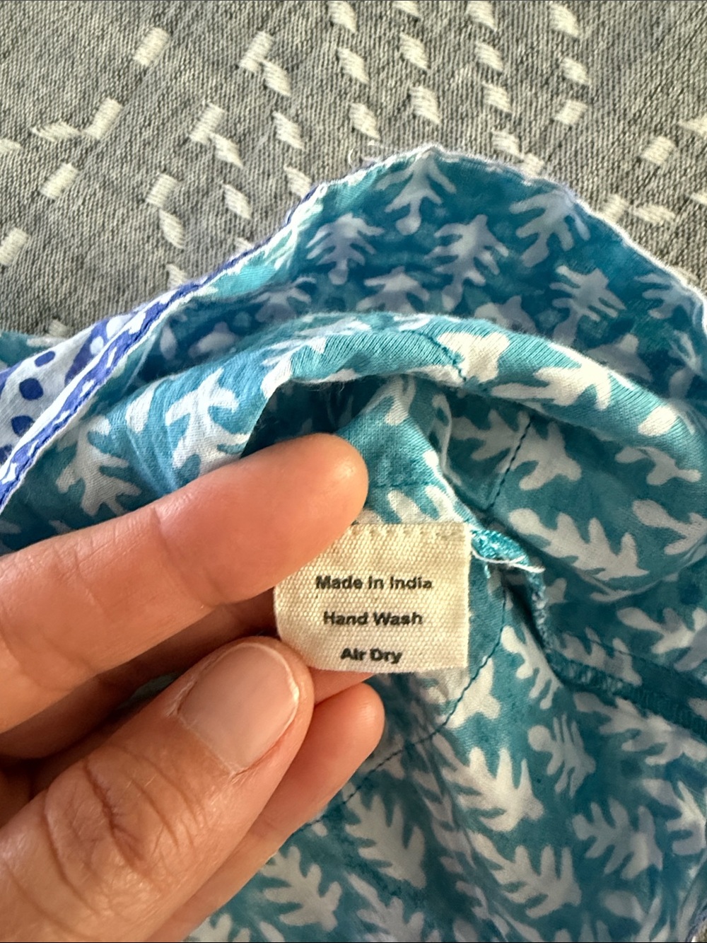 SZ Blockprints Jaipur Dress in Cornflower Blue - Patti print, size M - Picture 7 of 8